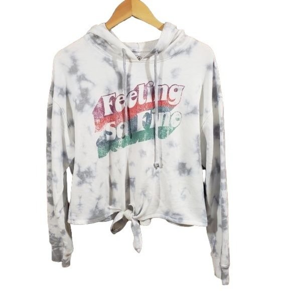 Cold Crush NWT feeling so fine graphic tie dye sweatshirt juniors size Large - Picture 2 of 10